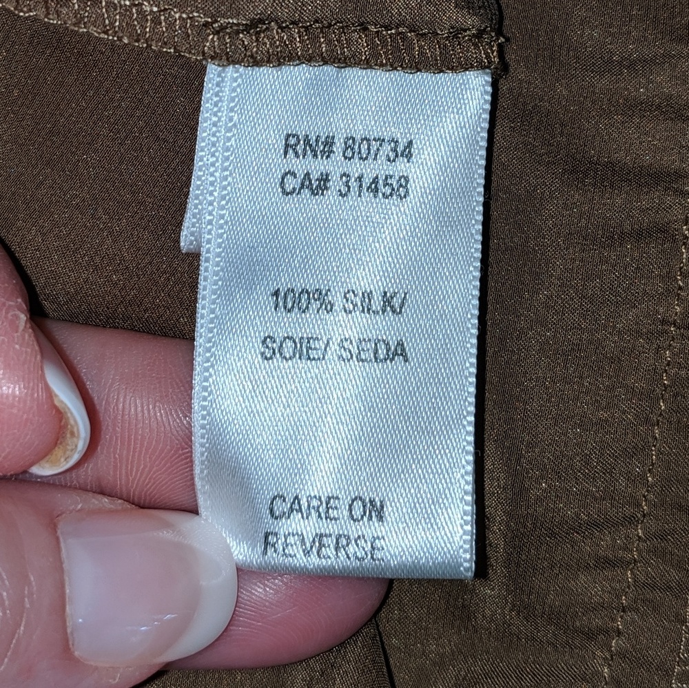 TO THE MAX! *RARE* SILK TIERED BROWN MAXI SKIRT - Picture 8 of 8